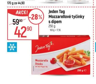 Jeden Tag Mozzarellové tyčinky s dipem 250 g