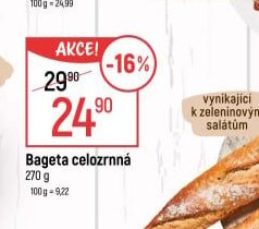 Bageta celozrnná