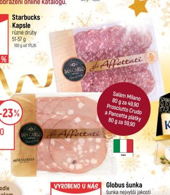 San Carlo Salám Milano / Prosciutto Crudo / Mortadella - Globus akcniletaky.com