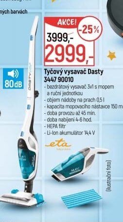 Tyčový vysavač ETA Dasty 3447 90010