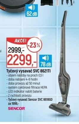 Tyčový vysavač Sencor SVC 8621TI