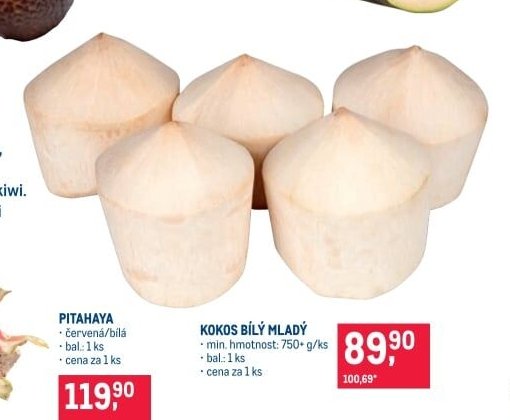 Kokos bílý mladý