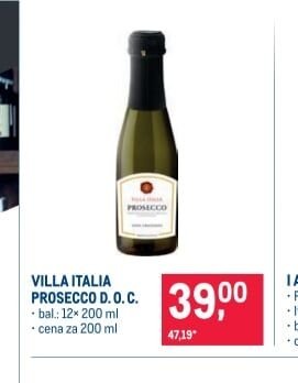 VILLA ITALIA PROSECCO D. O. C.