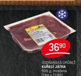 Játra kuřecí mražená Vodňanské kuře