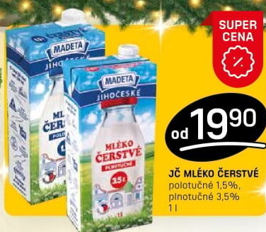 Mléko čerstvé Jihočeské Madeta