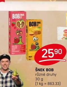 Ovocné pásky Šnek BOB LLC Eco Snack