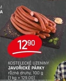 Párky javořické Kostelecké uzeniny