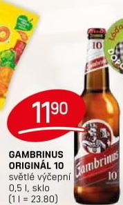 Pivo světlé výčepní Originál 10° Gambrinus