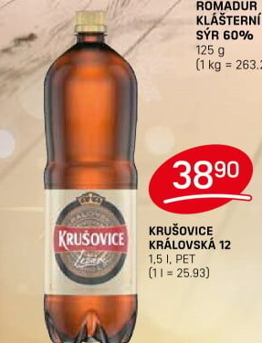 Pivo světlý ležák Královský 12° Krušovice