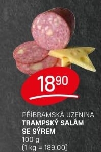 Salám trampský se sýrem Příbramská uzenina