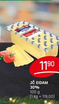 Sýr Eidam Jihočeský 30% Madeta