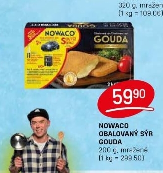Sýr Gouda Premium obalovaná mražená Nowaco