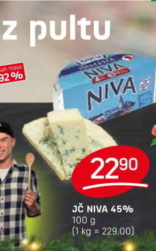 Sýr Niva Jihočeská 45% Madeta