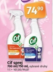 Čističe ve spreji Cif