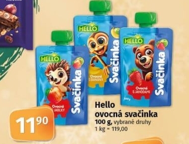 Ovocná kapsička Svačinka Hello