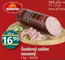 Salám šunkový zauzený Krásno