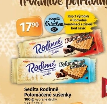 Sušenky Rodinné polomáčené Sedita