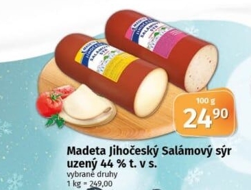 Sýr uzený salámový Jihočeský Madeta