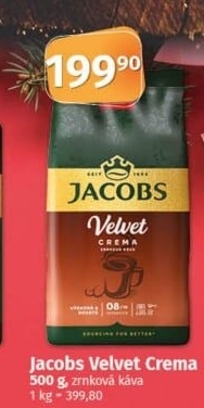 Zrnková káva Jacobs Velvet Crema