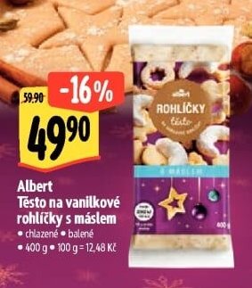 Albert Těsto na vanilkové rohlíčky s máslem