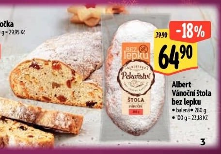 Albert Vánoční štola bez lepku