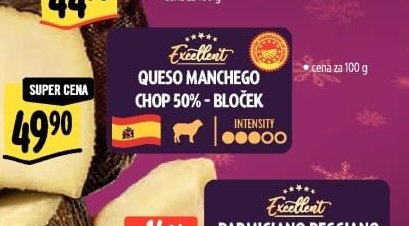 Excellent QUESO MANCHEGO CHOP 50% - BLOČEK
