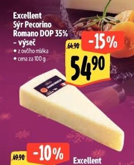 Excellent Sýr Pecorino Romano DOP 35% – výseč