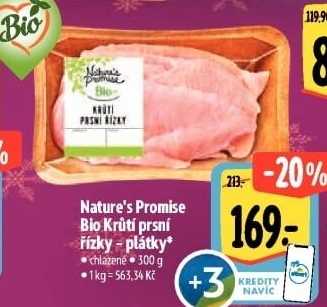 Krůtí prsní řízky bio Nature'