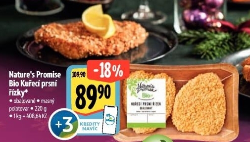 Kuřecí prsní řízek obalovaný bio Nature'