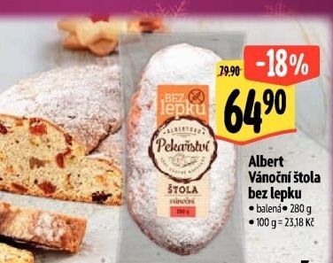 Štola bez lepku Albert