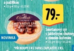 Tapas Smetanový sýr s jablečným chutney a zimním kořením Albert Excellent