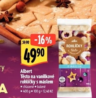 Těsto na vanilkové rohlíčky Albert