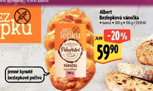 Vánočka bez lepku Albert