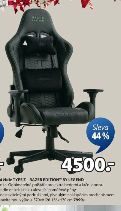 Herní židle TYPE Z – RAZER EDITION™ BY LEGEND