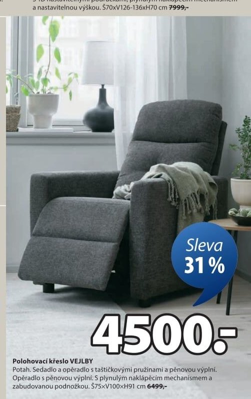 Polohovací křeslo VEJLBY