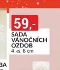 Sada vánočních ozdob (4 ks, 8 cm)