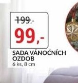 Sada vánočních ozdob (6 ks, 8 cm)