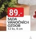 Sada vánočních ozdob (12 ks, 4 cm)