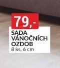 Sada vánočních ozdob (8 ks, 6 cm)