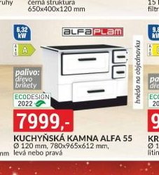 Kuchyňská kamna Alfa 55