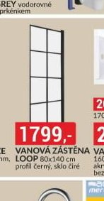 Vanová zástěna Loop