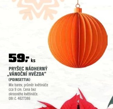 PRYŠEC NÁDHERNÝ „VÁNOČNÍ HVĚZDA“ (POINSETTIA) - OBI akcniletaky.com