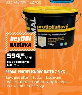 REMAL PROTIPLÍSŇOVÝ NÁTĚR 7,5 KG