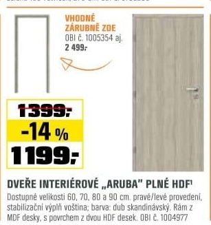 Dveře int.Aruba plnéHDFDub Scand.
