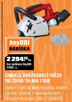 TH-MA 1300Drážkovacífrézkana zdivo