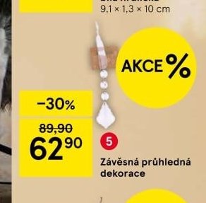 Závěsná průhledná dekorace