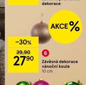 Závěsná dekorace vánoční koule