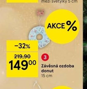 Závěsná ozdoba donut 15 cm