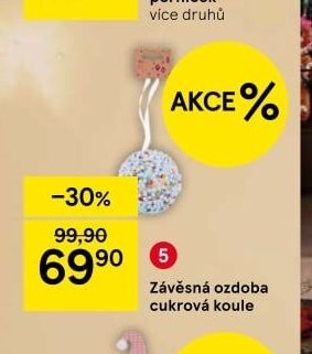 Závěsná ozdoba cukrová koule