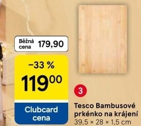 Bambusové prkénko Tesco
